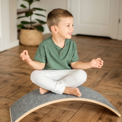 Balance Board Holz mit Filz orange