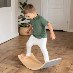 Balance Board Holz mit Filz orange