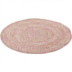 Kidsdepot Jute Teppich rund rosa