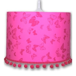 Hngelampe Schmetterlinge pink