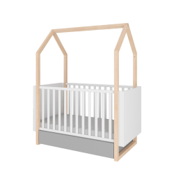 Babybett Haus Pinette 70x140 umbaubar zu 70x160