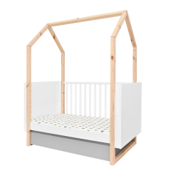 Babybett Haus Pinette 70x140 umbaubar zu 70x160