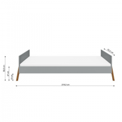 Kinderbett Lotta 90x200 grau