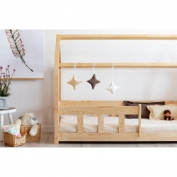 Kinderbett Haus mit Zaun Holz Mila Modell MBP
