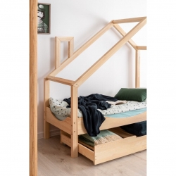 Kinderbett Haus Holz Luna Modell E
