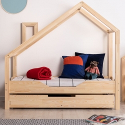 Kinderbett Haus Holz Luna Modell B