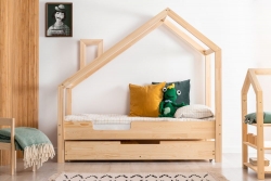 Kinderbett Haus Holz Luna Modell C