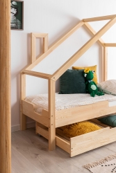 Kinderbett Haus Holz Luna Modell C