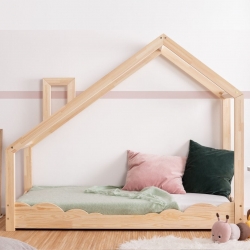 Kinderbett Haus Holz Luna Modell D