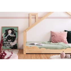 Kinderbett Haus Holz Luna Modell D