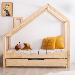 Kinderbett Haus Holz Luna Modell D