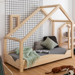 Kinderbett Haus Holz Luna Modell A