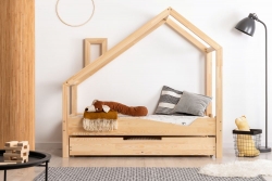 Kinderbett Haus Holz Luna Modell A