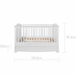 Babybett Royal timeless wei 70x140 umbaubar