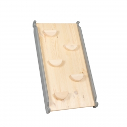 Kletterdreieck + Rutsche-Kletterwand Set Holz grau