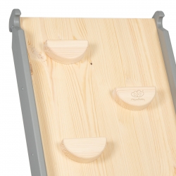 Kletterdreieck + Rutsche-Kletterwand Set Holz grau