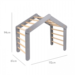 Groes Kletterdreieck / Spielhaus rosa-grau