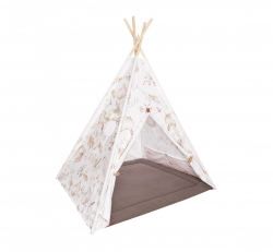 Tipi Boho beige inkl. Spielmatte und 4 Kissen