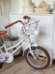 Puppen Fahrradsitz Rattan wei