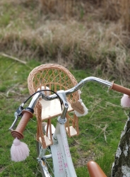 Puppen Fahrradsitz Rattan natur