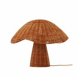 Kidsdepot Tischlampe Pilz Boletus Rattan braun