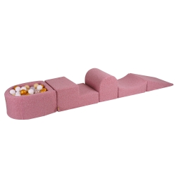 Schaumstoffbausteine Boucle rosa mit Mini-Bällebad