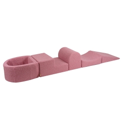 Schaumstoffbausteine Boucle rosa mit Mini-Bällebad