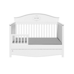 Bellamy Babybett Snow wei 70x140 inkl. Schublade und Rausfallschutz