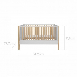 multifunktionales Babybett Tatam 70x140 wei-natur