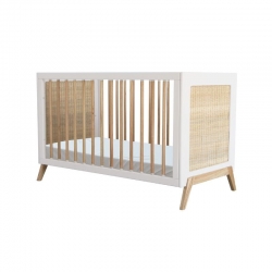 Theo Bebe Babybett Marelia Neige 60x120 wei-Rattan