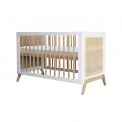 Theo Bebe Babybett Marelia Neige 60x120 wei-Rattan