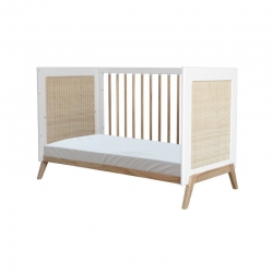 Theo Bebe Babybett Marelia Neige 60x120 wei-Rattan