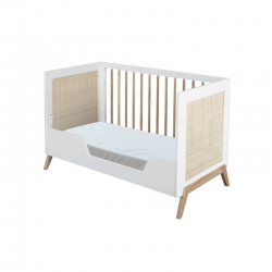 Theo Bebe Babybett Marelia Neige 60x120 wei-Rattan