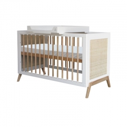 Theo Bebe Babybett Marelia Neige 60x120 wei-Rattan