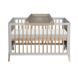 Theo Bebe Babybett Marelia Lune 60x120 hellgrau-Rattan