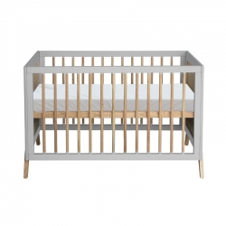 Theo Bebe Babybett Marelia Lune 60x120 hellgrau-Rattan