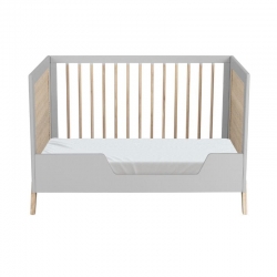 Theo Bebe Babybett Marelia Lune 60x120 hellgrau-Rattan