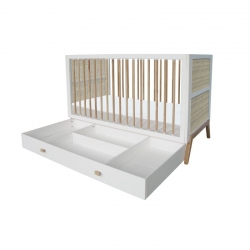 Theo Bebe Babybett Marelia Neige 70x140 wei-Rattan