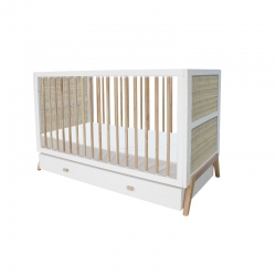 Theo Bebe Babybett Marelia Neige 70x140 wei-Rattan