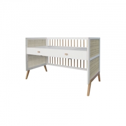 Theo Bebe Babybett Marelia Neige 70x140 wei-Rattan