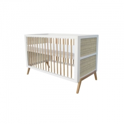 Theo Bebe Babybett Marelia Neige 70x140 wei-Rattan