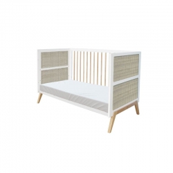 Theo Bebe Babybett Marelia Neige 70x140 wei-Rattan