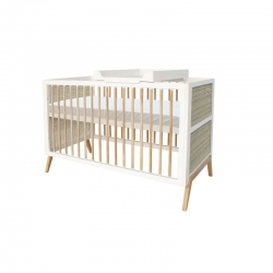 Theo Bebe Babybett Marelia Neige 70x140 wei-Rattan