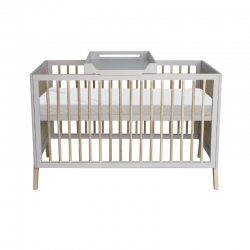 Theo Bebe Babybett Marelia Lune 70x140 hellgrau-Rattan