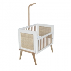 Theo Bebe Beistellbett Marelia Neige wei-Rattan