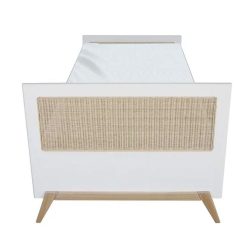 Theo Bebe Kinderbett Marelia Neige wei-Rattan 90x200