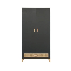 Theo Bebe Schrank Nami Onyx schwarz-Rattan