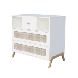 Theo Bebe Kommode Marelia Neige wei-Rattan