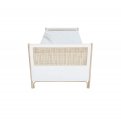 Theo Bebe Kinderbett Oceania Neige wei-Rattan 90x200