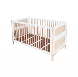 Theo Bebe Babybett Oceania Neige 70x140 wei-Rattan